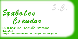 szabolcs csendor business card